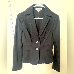 Black Kay Unger casual blazer . Soft knit. Size 2